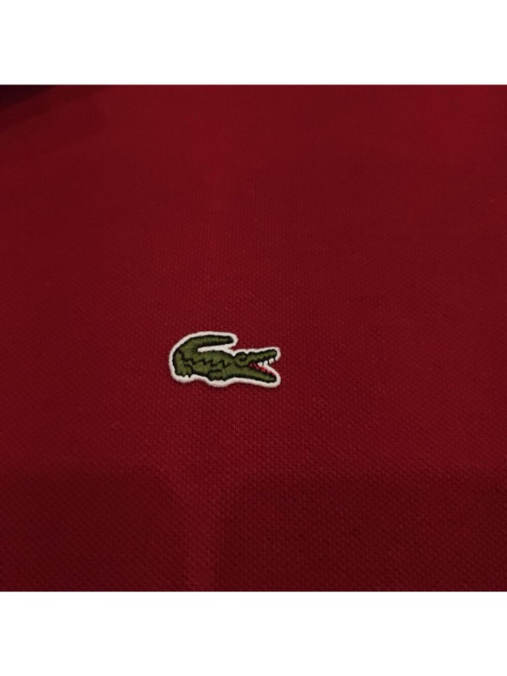 Lacoste Polo Shirt Mens 2XL Red Regular Fit Cotton Side Stripe Croc Logo Pique - Picture 6 of 12